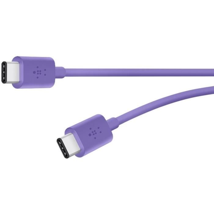 BELKIN Câble de charge avec connecteur USB C 2.0 / 3.A / 60W / 1,8M - Violet