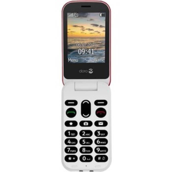 DORO 6040 Téléphone mobile - Double SIM - GSM - 320 x 240 pixels - 2 MP - Rouge