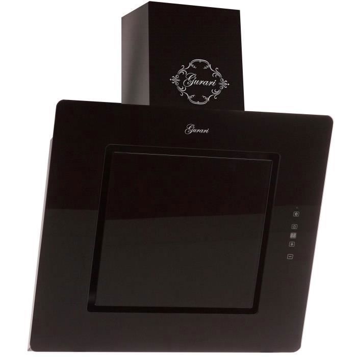 GURARI Hotte de tête à l'italienne GCH S 155 BL 60 Prime Hotte aspirante de luxe 60 cm, verre noir