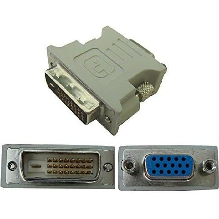 Adaptateur DVI Femelle (DVI-D 24+1) / VGA Male (SUB 15) POUR DIGITAL VGA