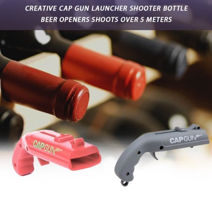créatif bouchon pistolet lanceur tireur décapsuleur ouvre-bières tire sur plus de 5m portable durable ouvre-bouteille de bière