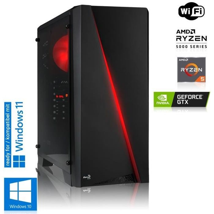 MEMORY PC Gamer - AMD Ryzen 5 3600 6x 3,6Ghz - 4Go GeForce GTX 1050 Ti - 16Go DDR4 High Speed - 240Go SSD - WiFi - Windows 10