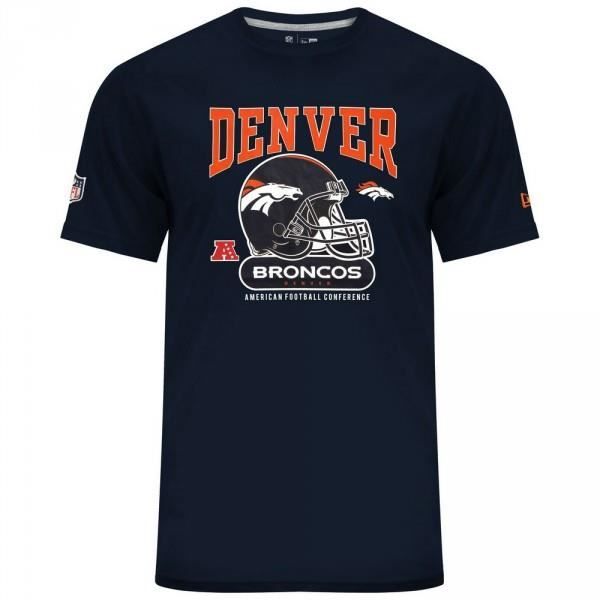 T-Shirt NFL Denver Broncos New Era Helmet Classic Bleu Navy pour homme