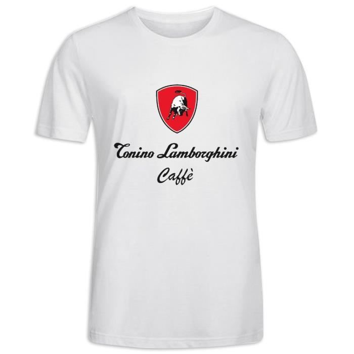 T-Shirt avec imprimé en Popular Car Logo Tonino Lamborghini Caffe Manche Courte Tee - Homme