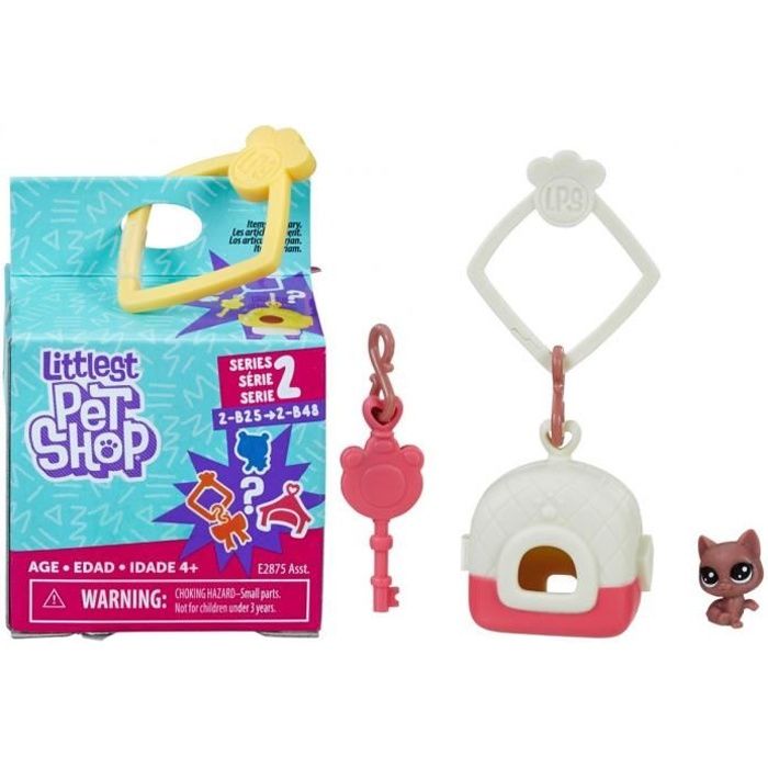 Littlest Pet Shop Collection Surprise Serie 2 : Chaton Brun 2-B30 + Habitat + Accessoire - Figurines Petshops - Jouet Fille