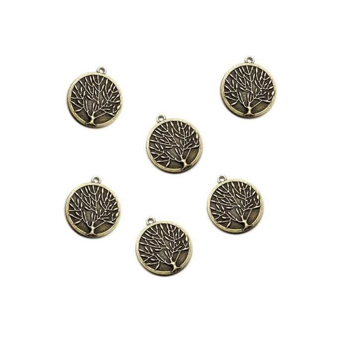 Accessoires création support cabochon breloque life tree 32 x 28 mm (1 pièce) Bronze