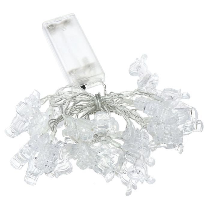 TEMPSA Guirlande lumineuse à pile licorne blanc déco chambre bar mariage 2m 20led