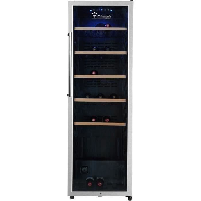 TRIOMPH TKV168VDX Cave à vin de vieillissement 168 bouteilles Porte verre, cadre aluminium