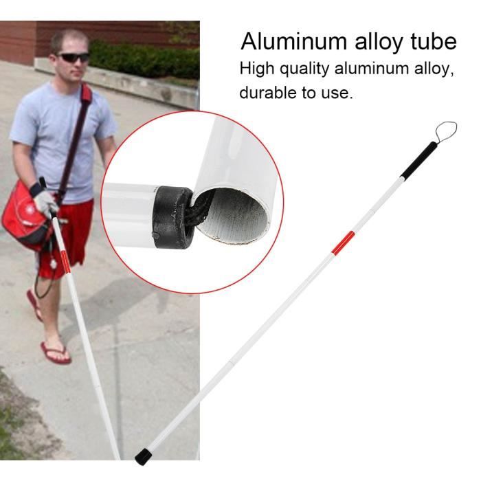 Béquille de canne réfléchissante pliable pliable Guide anti-choc Portable bâton de marche personnes aveugl CYA17