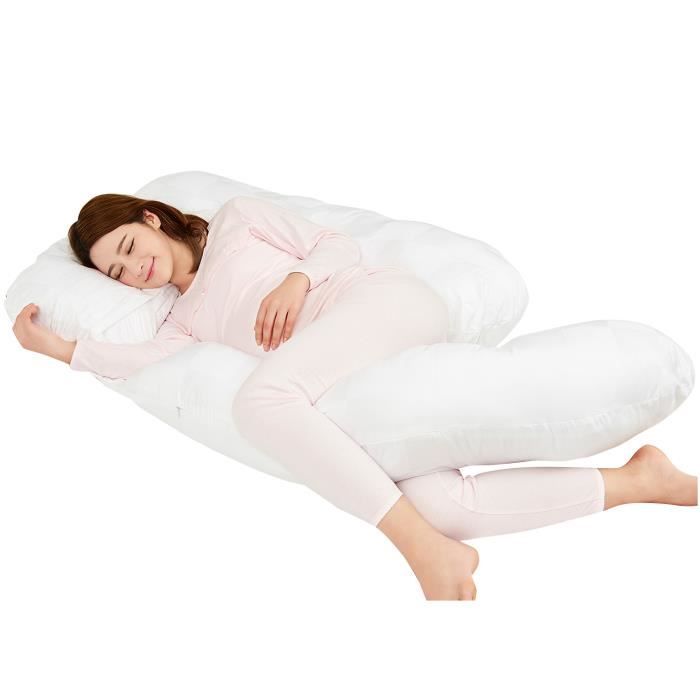 Coussin de maternité - grossesse et allaitement - 150cm - blanc