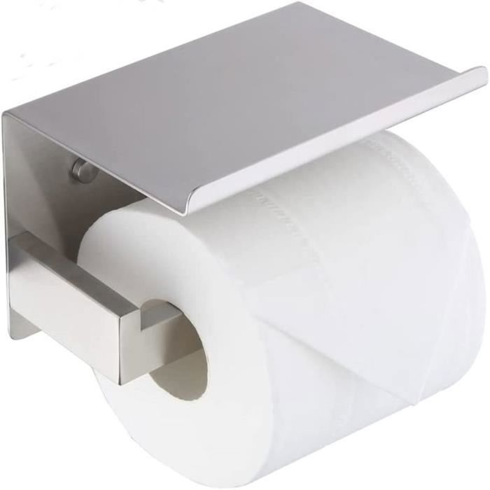 Serviteur WC Tatay - Porte-Rouleau Et Brosse En Acier Inoxydable - Sans Perçage - 74,5 Cm