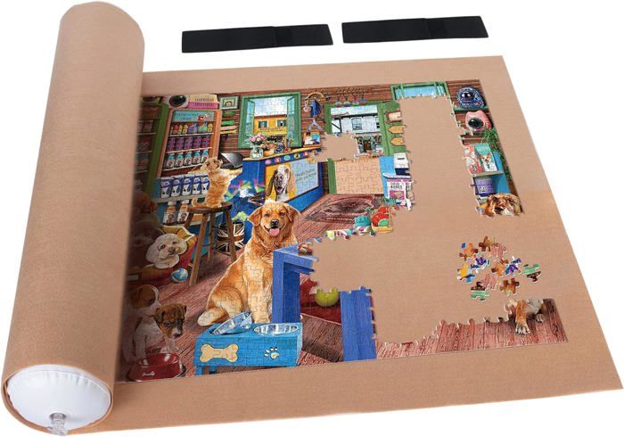Tapis à Puzzle Violet Avec 3 Bandes - Pour Ranger Et Transporter Puzzles Inachevés - Pratique Pour Voyages Et Maison
