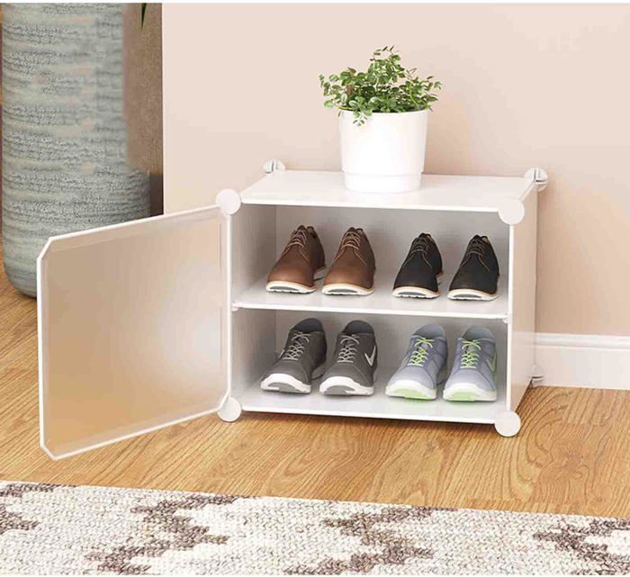 Étagère à Chaussures Amig Zikan 4 Niveaux - Modulaire, 50x19x64,5cm, Jusqu'à 12 Paires