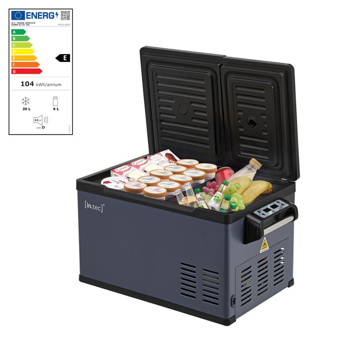 Glacière électrique portable Alberona capacité 26 L bleu gris