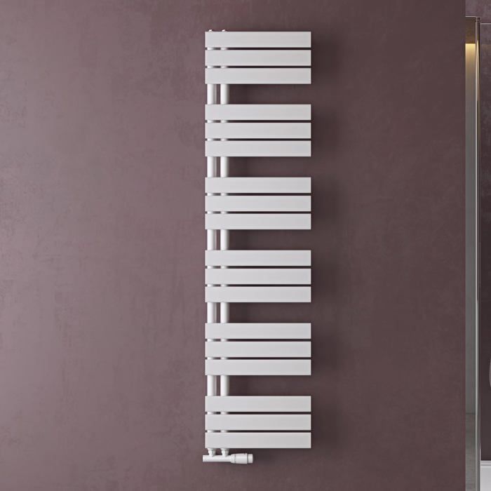 doporro Radiateur de Salle de Bain Sèche-Serviette 159x40cm Radiateur à Eau Chaude ou Électrique Blanc Sèche-Serviettes Design FN