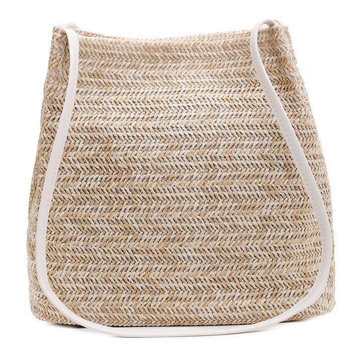 Sac de plage en paille seaux fourre-tout sac à main sac à bandoulière sac fourre-tout femmes sac à main dété 25*25 cm