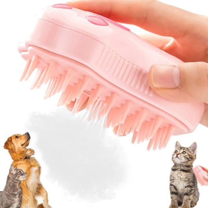 Meilleurs prix pour Brosse Chien Chat Vapeur Brosse Vapeur 3 en 1 pour Chat Steamy Brosse pour Chat Brosse Chiens Chats Pour Chiens chats PZCC
