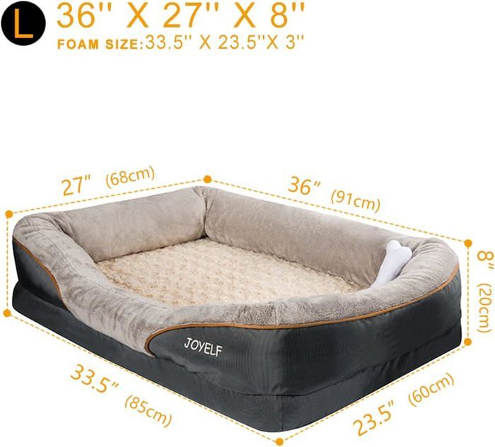 Comparer les prix de lit de Chien orthopédique Grand lit pour Animal de Compagnie en Mousse à mémoire avec Housse Lavable Amovible et Jouet grinçant