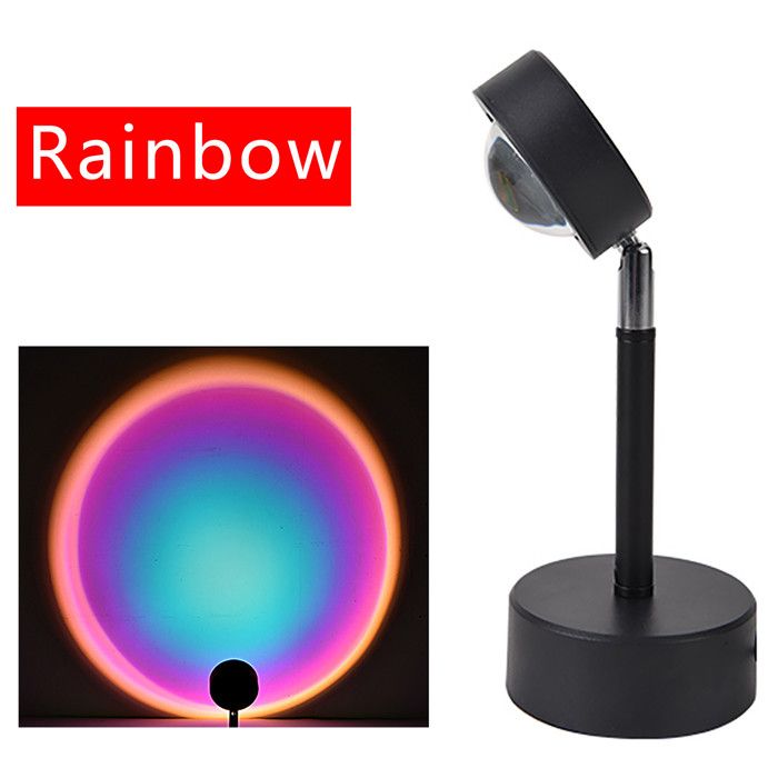 Lampe de projection arc-en-ciel rotative à 180 degrés pour la maison lecteur de musique USB lampe de projection romantique en for