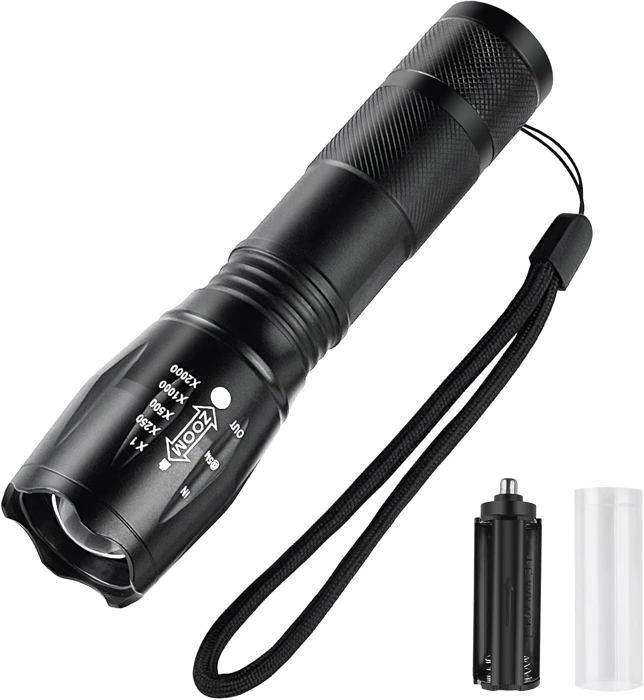 Lampe torche LED Ultra Puissante Étanche zoomable pour le Camping Le Plein Air Les Urgences La Randonnée