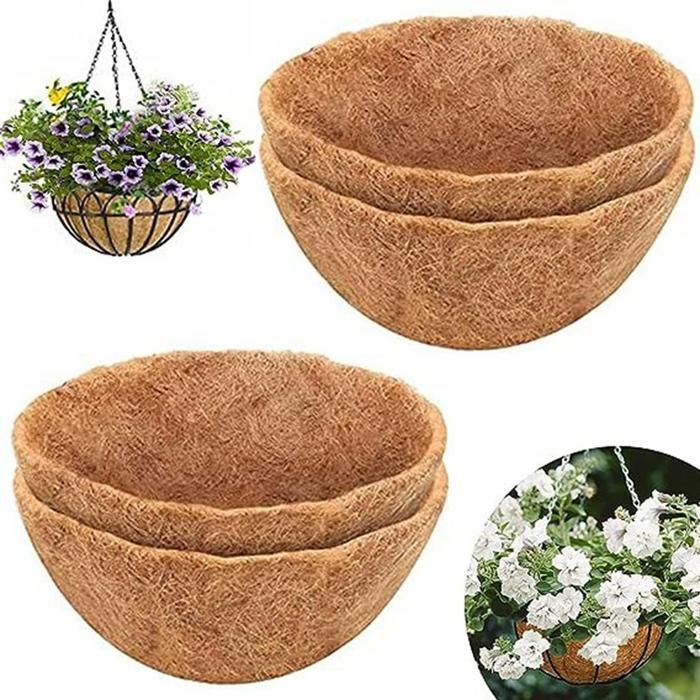 Lot De 2 Rouleaux De Revêtement Fibre De Coco 100x30 Cm - Naturel, Réutilisable - Pour Panier Suspendu, Jardinière, Terrarium Ou Cage Reptile