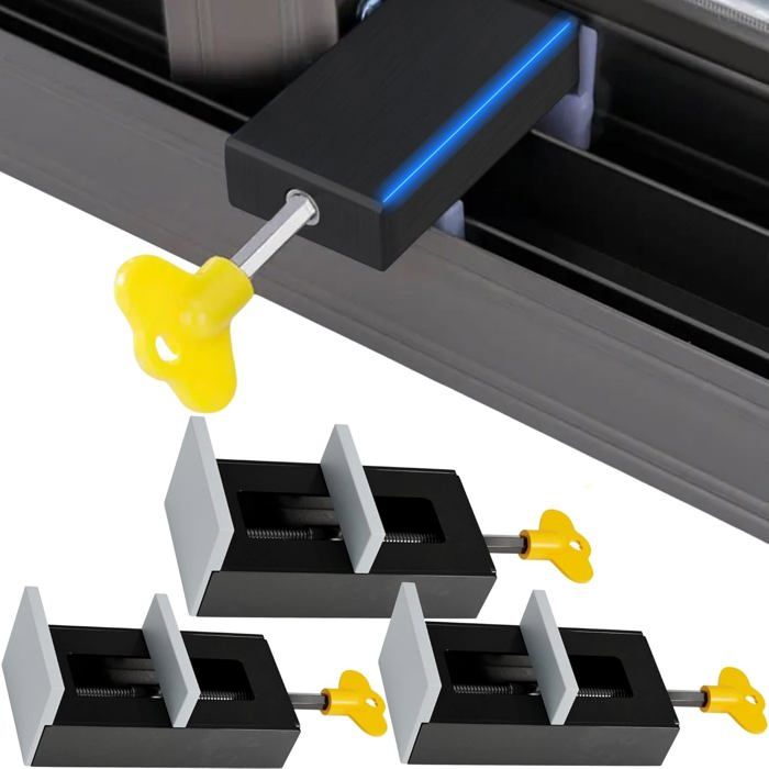 Verrou De Sécurité Pour Porte Coulissante - Lot De 3, Aluminium, Clés Incluses, Enfants