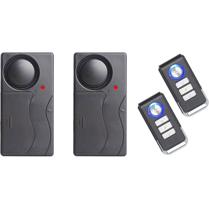 2 Packs Dalarme Antivol Système De Sécurité Anti Effraction à Capteur De Mouvement Réglable à Sensibilité élevée De 110 DB - vue 2