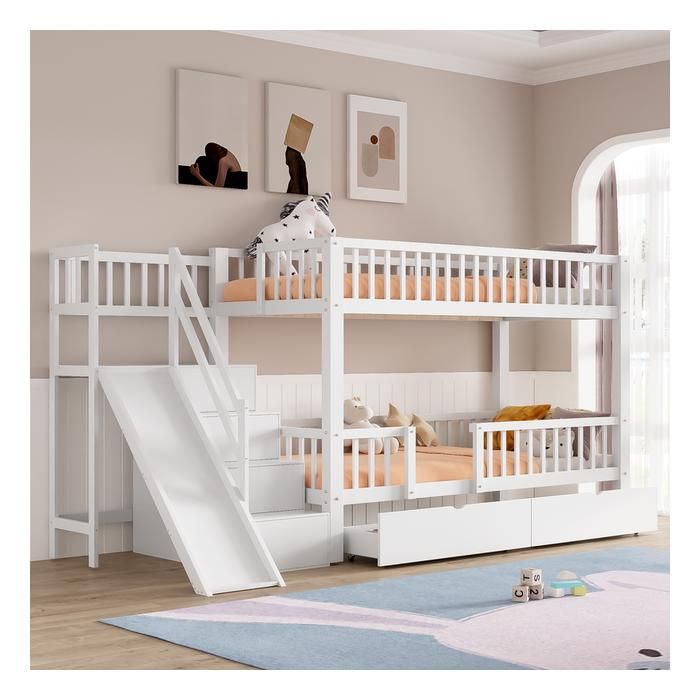 Lit superposé adolescent 90 x 200 cm | Bois massif: Hêtre | Laqué Naturel | convertible en 2 lits simples | Qualité premium | Incl. Sommier à lattes déroulable, Höhe (cm) 154