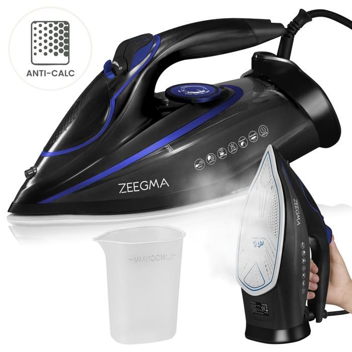 Fer à repasser - ZEEGMA - Eisig Base - 3100 W - Semelle en Céramique - Anti-goutte - Zeegma