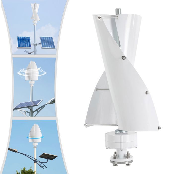 Générateur dÉolienne à Axe Vertical avec Contrôleur - Générateur de Vent Vertical - Éolienne Génération dÉnergie - Blanc