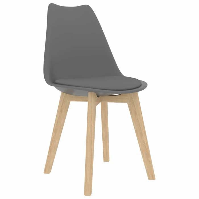SARA* NEW Lot de 4 Chaises élégantes Style Contemporain - Chaises à manger - KENNETH - Gris Plastique 20.15 Kg CL3194