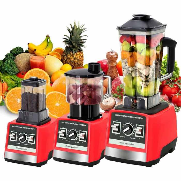 Blender - 9500 W Mixeur multifonction 3 en 1 - 15 Vitesses - 38000 tr/min - 3L+1.5L+0.5L - lames en acier inoxydable-Mixeur 3 en 1