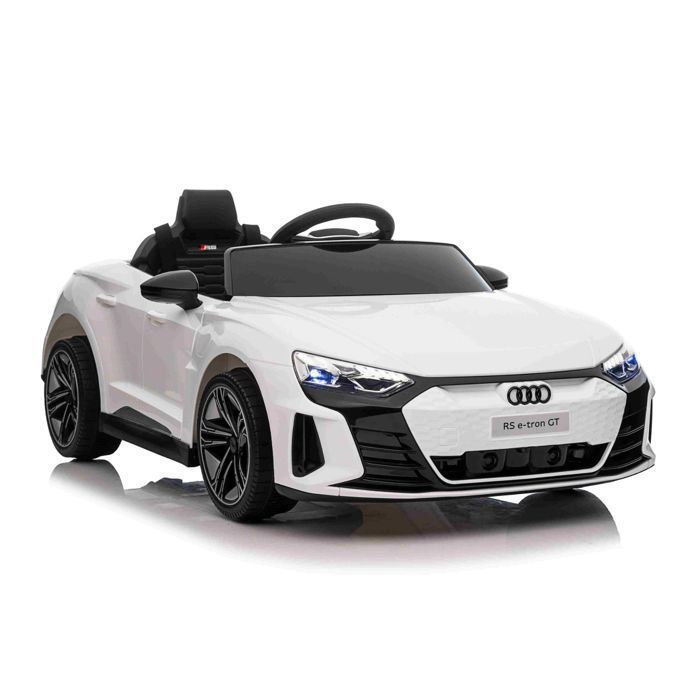 Voiture électrique enfants Audi RS E-tron GT 12V blanche télécommande 24 GHz USB/AUX/Bluetooth batterie lithium 2x25W moteurs
