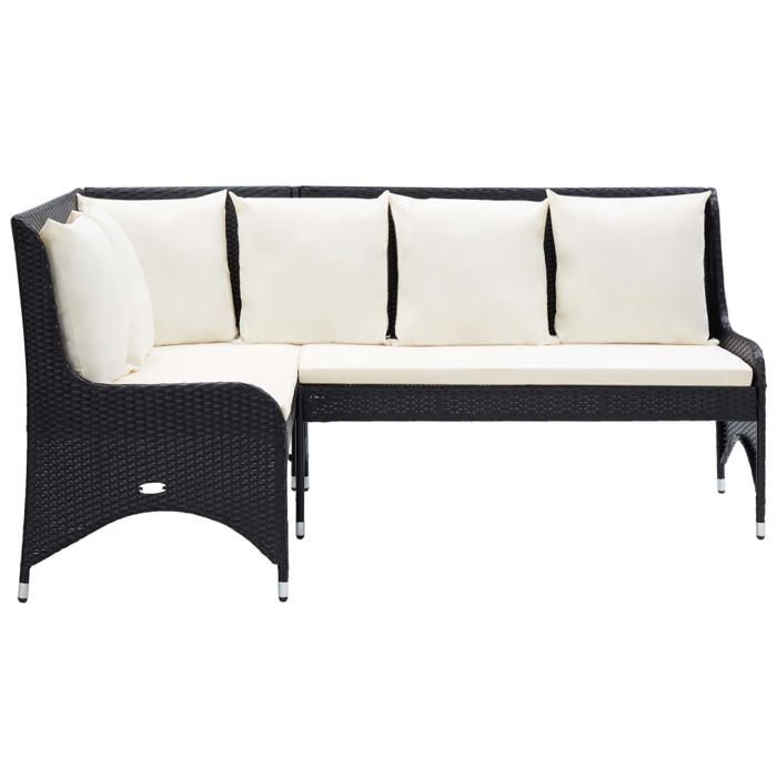 @FRENCH Salon de jardin extérieur Sofa de jardin - TOP VENTES - Canapés dangle de jardin 2 pcs Résine tressée Noir 2036918