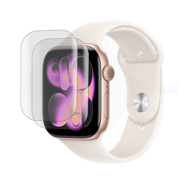 Lot de 2 Verres trempé 3D incurvé pour Apple Watch Series 11 46mm 1 96- Film de protection- Visiodirect -