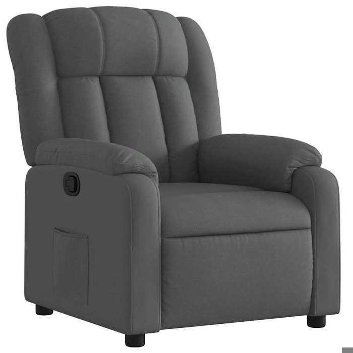 “Winter SaleTOP Fauteuil Chaise de relaxation Gris - Fauteuil inclinable Gris foncé Tissu PRO55115