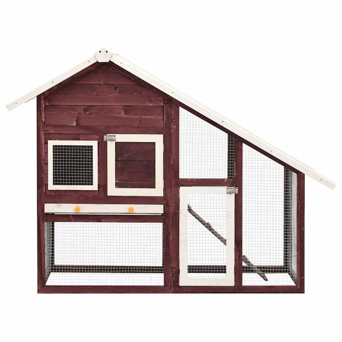 Meilleurs prix pour JILLS - Poulailler enclos cage poules dextérieur Clapier Moka et blanc 140x63x120cm - Bois de sapin massif OCT18460492