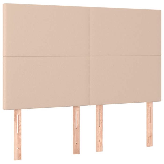 Tête de lit classique en similicuir - VIDAXL - Cappuccino - 72x5x78/88 cm - Lot de 4 - Similicuir - Hauteur réglable