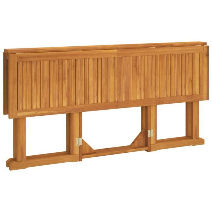 Table de jardin pliante en teck - WIENS - 150x90x75 cm - Bois massif - Teck - Finition à base deau - Pliable