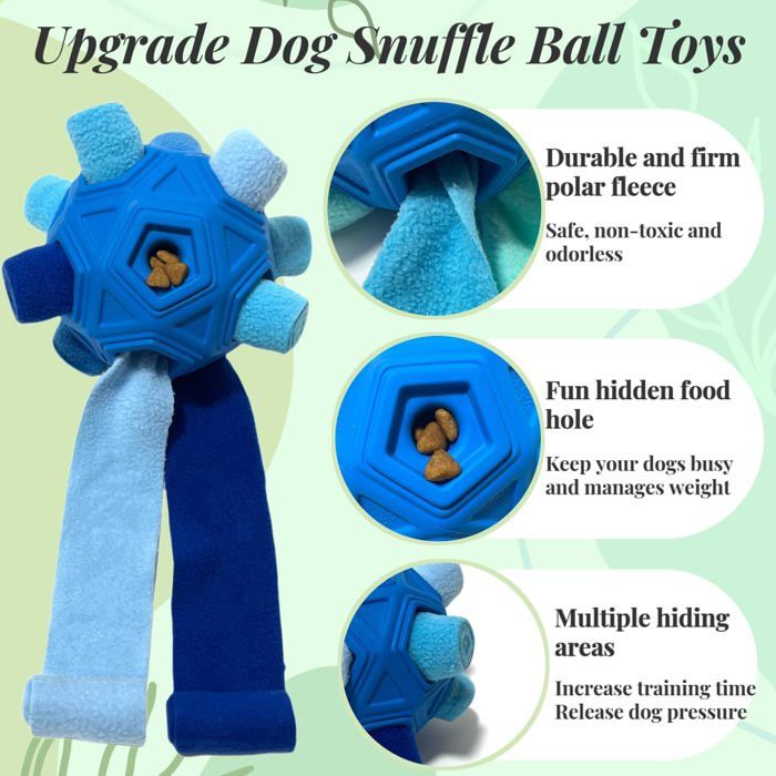 Jouet pour chien - Balle de fouille - Tapis de fouille - Balle à lécher incassable et améliorée - Tapis de recherche interactif -