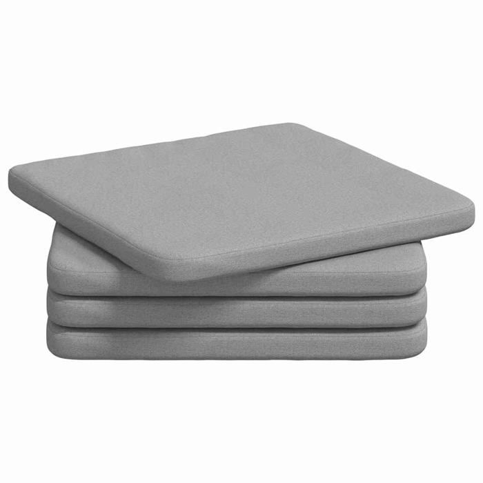 Coussins de siège carrés - vidaXL - Gris nuage - 40x40x3 cm - Housses amovibles - Rembourrage mousse - Confort optimal