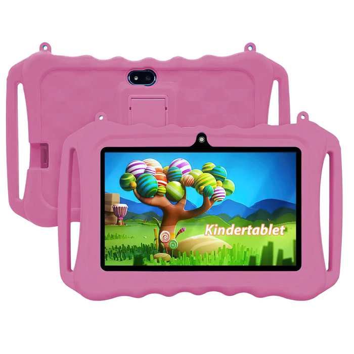 Tablette enfant 7 pouces Android 11 avec coque antichoc contrôle parental WiFi Bluetooth 2Go RAM 32Go Rose