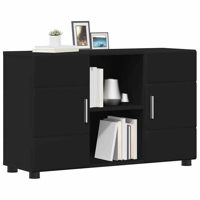 Printemps 2026 SoldesBuffet de rangement/Buffet Bahut - Buffet salle à manger avec porte Noir 885x305x555 cm Bois dingénierie