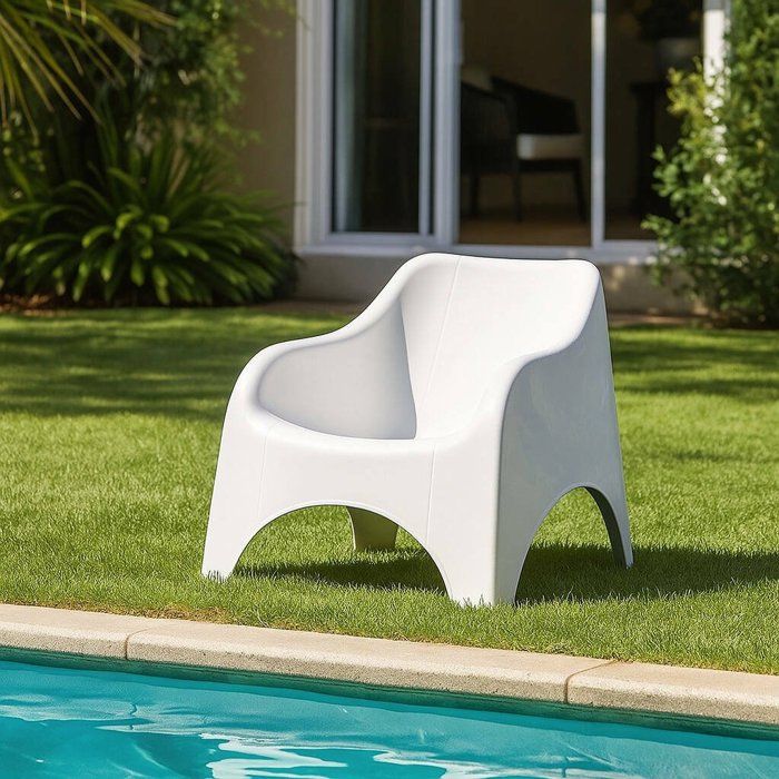 Fauteuil dextérieur Agri Dmora en plastique blanc 81x79 cm