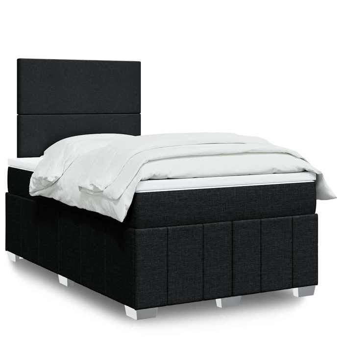 Maison Exclusive - Sommier à lattes de lit avec matelas noir 120x190 cm tissu