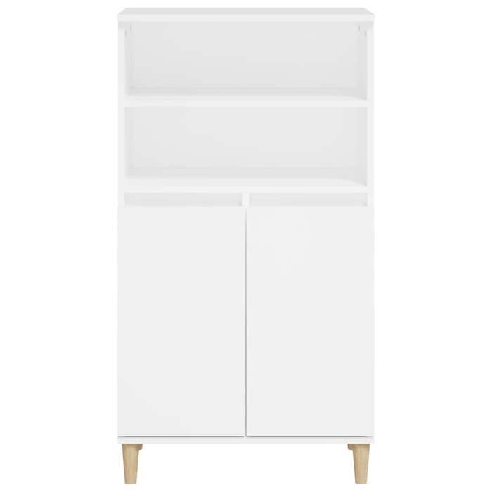 Vaisselier de cuisine - Blanc - Buffet haut - SWEETY - avec rangement - Blanc 60x36x110cm - Bois dingénierie LH1803566