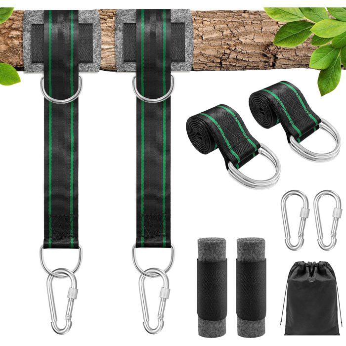 Sangle hamac, Sangle balancoire Arbre Fixation de Balançoire pour Hamac pour Arbres 2x150 cm