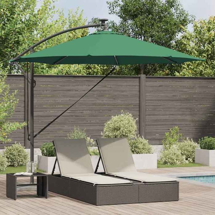vidaXL Parasol banane à mât déporté 294 x 294 x 248 cm
