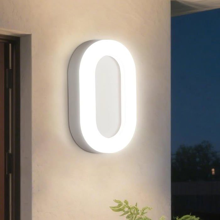 Plafonnier LED 12W 1200LM Applique Murale Intérieure Exterieur 4000K Luminaires Blanc Lampe Eclairage Exterieur IP65