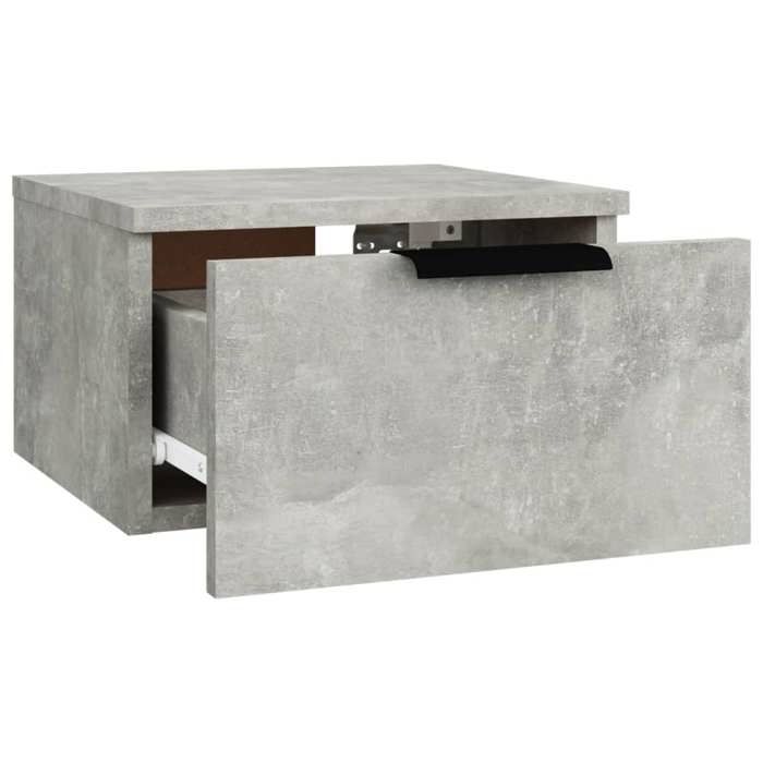 Cabinet de Lit Moderne Gris Table de chevet/nuit avec rangement murale Gris béton 34x30x20 cm CC2992